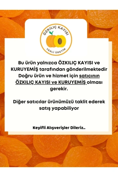 Özkılıçlar Sarı Kuru Kayısı - Yeni Mahsül Kurutulmuş - 1 Kg - 5