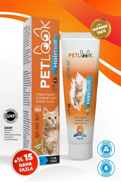 PetLook Kedi Maltı Hairball Tüy Yumağı Önlemeyi Destekleyen Kedi Maltı, Kedi Ödülü, Kedi Vitamini 3'lü Set - 2