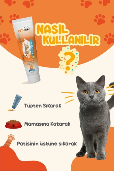 PetLook Kedi Maltı Hairball Tüy Yumağı Önlemeyi Destekleyen Kedi Maltı, Kedi Ödülü, Kedi Vitamini 3'lü Set - 5