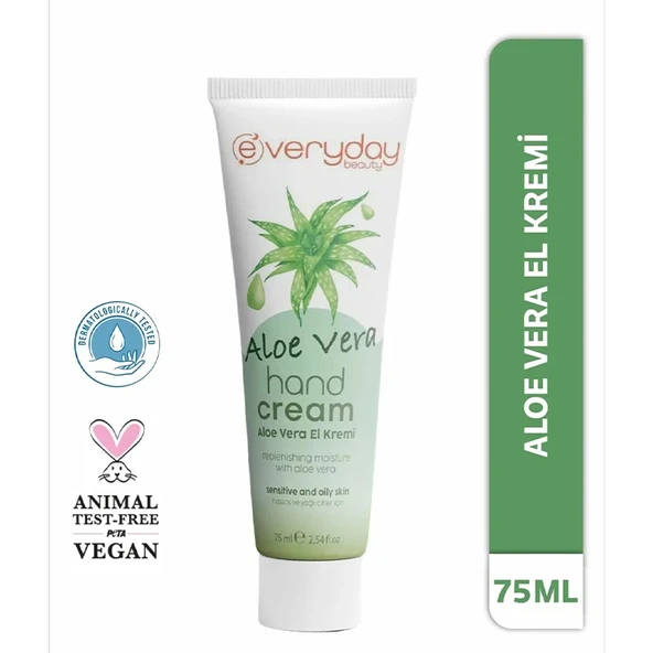 Everyday Beauty Aloe Vera El Kremi 75 ml Ferahlatıcı Nem ve Yenileyici Bakım ürün görseli 1
