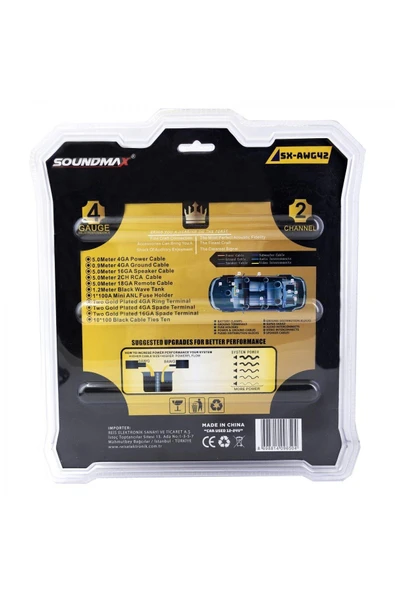 Soundmax SX-AWG42 4 GA Oto Anfi Kablo Kiti - 2
