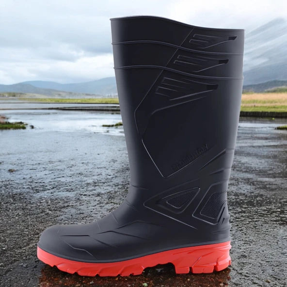 Uzun Çizme İş Güvenlik Çizmesi Numara 41 İnşaat Tarım Bahçe Kimya Petrol Çiftilik Gaz 36 cm - 2