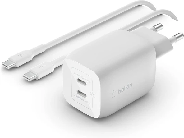 Belkin Şarj GAN 65W USB C, Kablo 2M Outlet