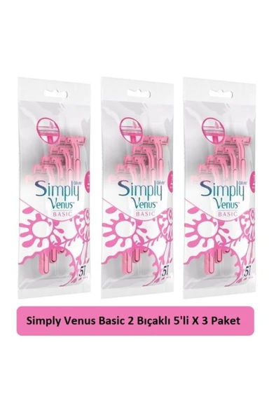 Gillette Simply Venus 2 Basic Kullan At 5'li 3 Adet Tıraş Bıçağı