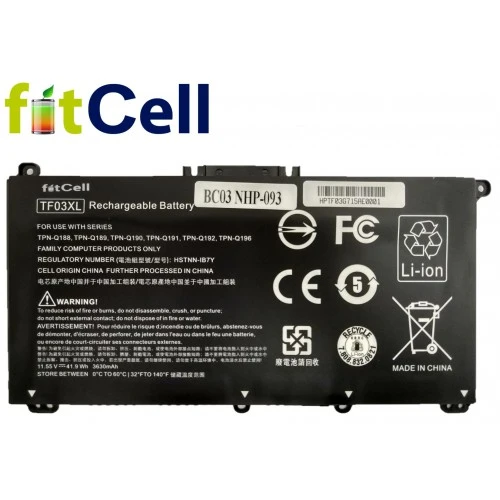 Fitcell Hp TF03XL TFO3XL Notebook Batarya - Pil