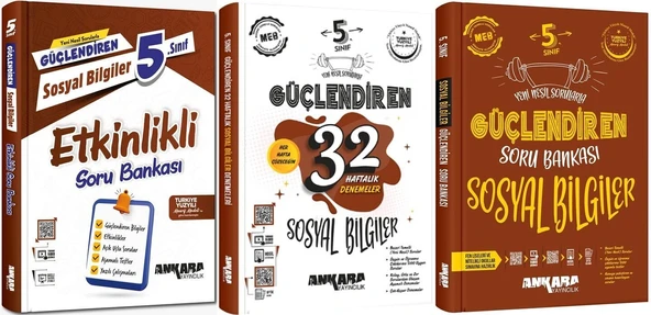 Ankara 2025 5. Sınıf Sosyal Bilgiler Güçlendiren Soru + Etkinlik + Haftalık Seti 3 Kitap Güncel Müfredat