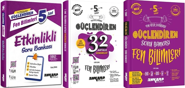 Ankara 2025 5. Sınıf Fen Bilimleri Güçlendiren Soru + Etkinlik + Haftalık Seti 3 Kitap Güncel Müfredat