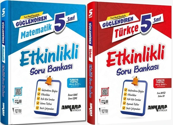 Ankara 2025 5. Sınıf Matematik + Türkçe Güçlendiren Etkinlikli Soru Seti 2 Kitap Güncel Müfredat ürün görseli