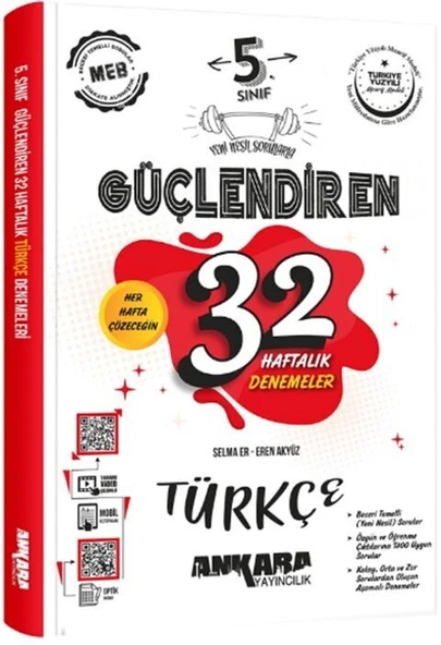 Ankara 2025 5. Sınıf Türkçe Güçlendiren 32 Haftalık Deneme Güncel Müfredat ürün görseli