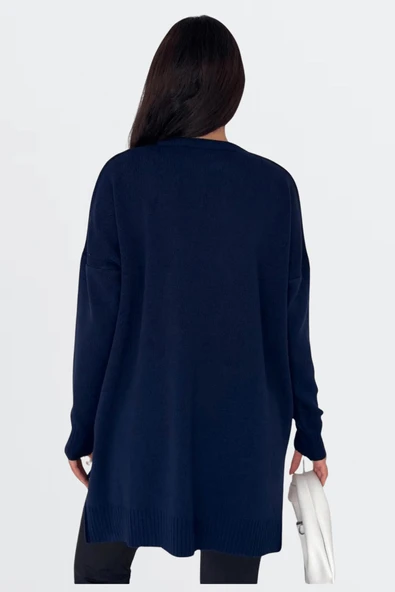 EYSHAN - Teddy Bear Ayıcıklı Triko Kazak - Aplike Ayıcık ve Arkadan Uzun Tasarım Bisiklet Yaka - 4