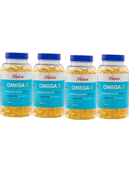 Balen Omega 3 Norveç Balık Yağı 1380 mg 200 Kapsül 4'lü
