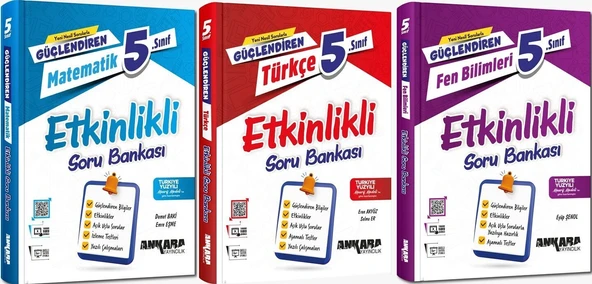 Ankara 2025 5. Sınıf Matematik + Türkçe + Fen Güçlendiren Etkinlikli Soru Seti 3 Kitap Güncel Müfredat