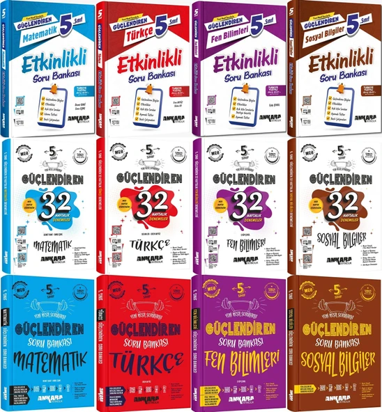 Ankara 2025 5. Sınıf Matematik + Türkçe + Fen + Sosyal Etkinlik+ Soru + 32 Haftalık Seti 12 Kitap Güncel Müfredat ürün görseli