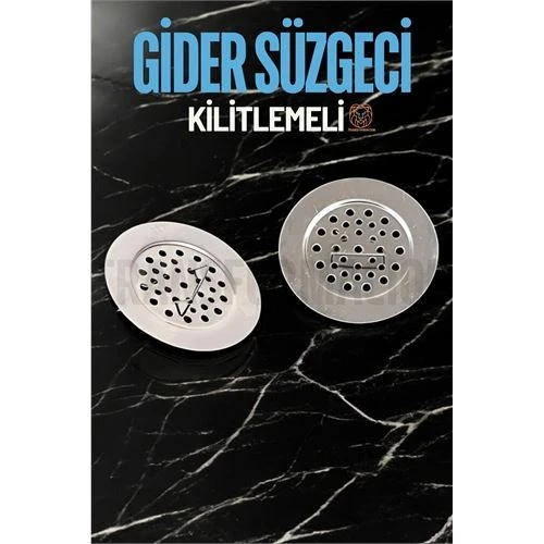 Kilitlenebilir Metal Lavabo Evye Süzgeci 2 ADET