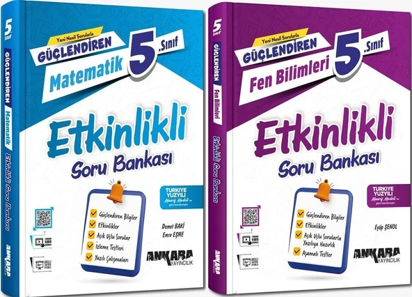Ankara 2025 5. Sınıf Matematik + Fen Bilimleri Güçlendiren Etkinlikli Soru Seti 2 Kitap Güncel Müfredat