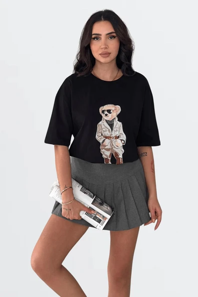 EYSHAN Teddy Bear Ayıcık desenli Tshirt Oversize Kalıp