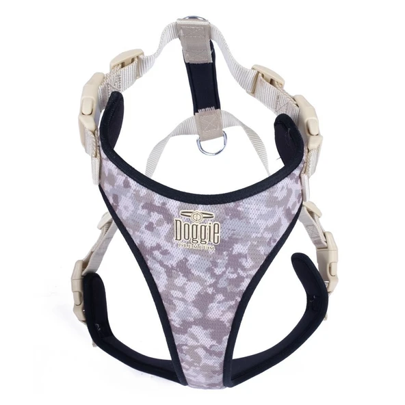 Doggie Yumuşak Softlu Köpek Göğüs Tasması 45/55 cm Kamuflaj Açık - Resim 2