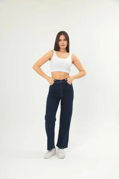 Fitilli Görünümlü Askılı Kalın Esnek Örme basıc crop - Resim 3