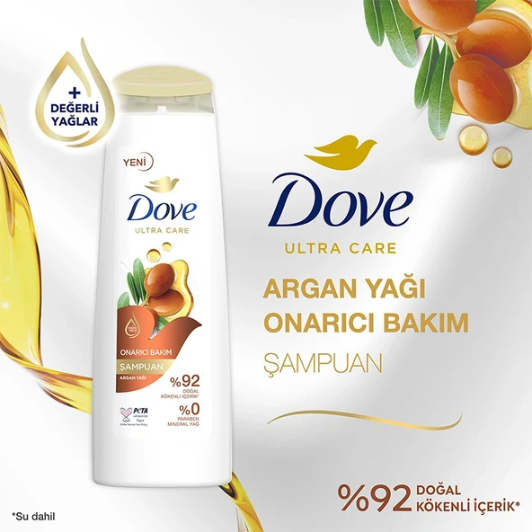 Dove Ultra Care Saç Bakım Şampuanı Onarıcı Bakım Argan Yağı 400 ml - 2