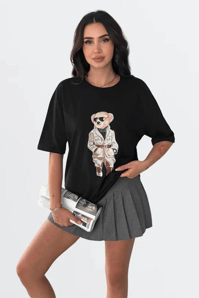 EYSHAN Teddy Bear Ayıcık desenli Tshirt Oversize Kalıp - 3