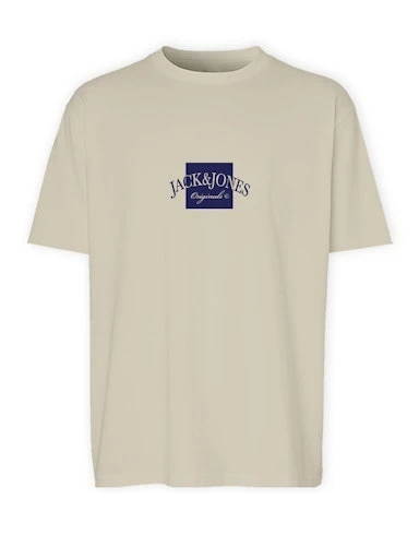 Jack Jones Erkek Jorboston  Bisiklet Yaka Krem Tişört 12277888