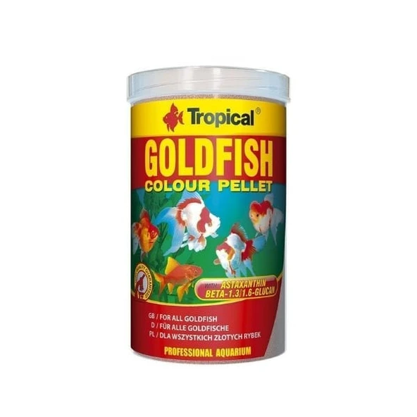 Tropical Goldfish Colour Pellet Japon Balıkları için Renklendirici Granül Balık Yemi Small 250 Ml 110 Gr