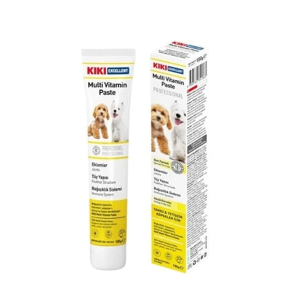 Kiki Excellent Bağışıklık Sistemi Destekleyici Yavru ve Yetişkin Multi Vitamin Köpek Macunu 100 Gr