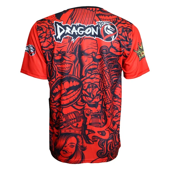 DragonDo TX8598 Muaythai Tişört Dijital Baskılı Muay Thai Tişört Kırmızı - 2