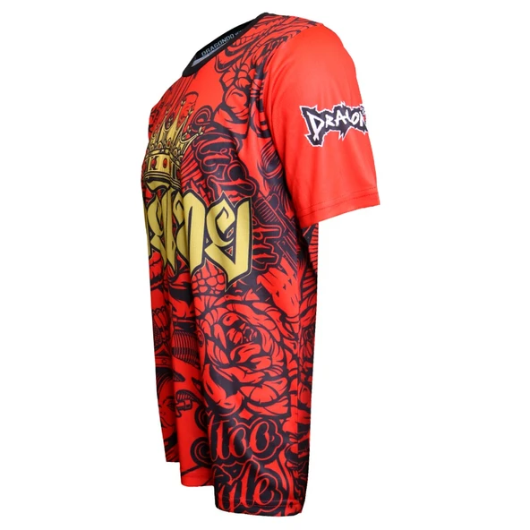 DragonDo TX8598 Muaythai Tişört Dijital Baskılı Muay Thai Tişört Kırmızı - 4