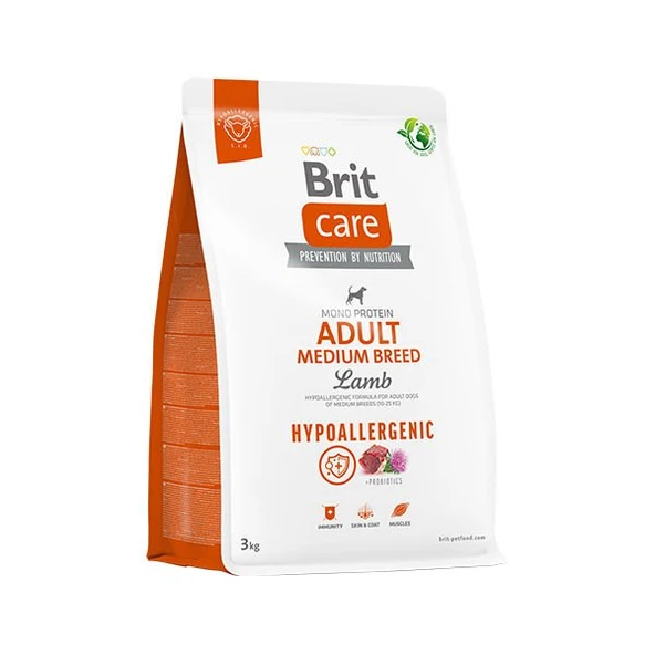 Brit Care Hypo-Allergenic Kuzu Etli Orta Irk Yetişkin Köpek Mamasi 3 Kg