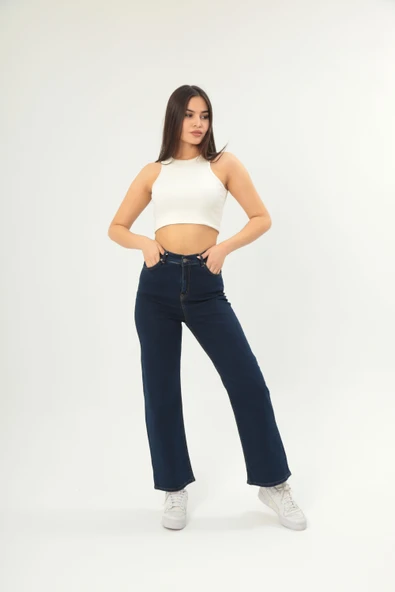 Fitilli Görünümlü Askılı Kalın Esnek Örme basıc crop - Resim 4