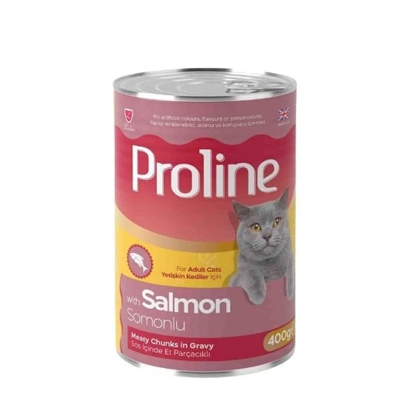 Proline Sos İçinde Et Parçacıklı Somonlu Yetişkin Konserve Kedi Maması 400 Gr