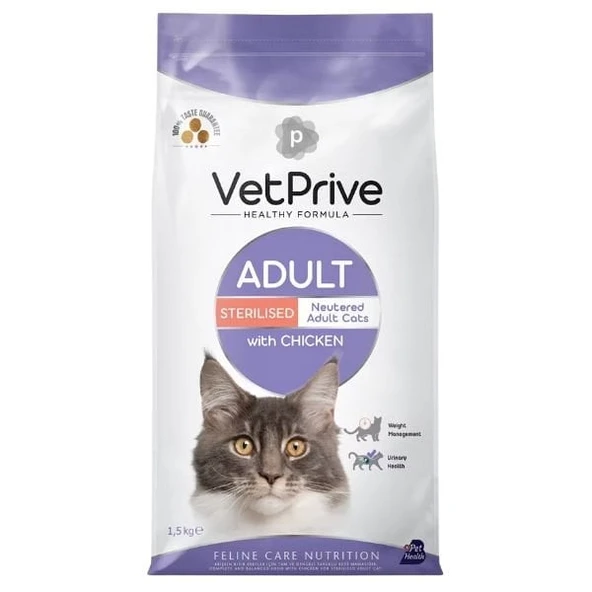 Vet Prive Tavuklu Kısırlaştırılmış Kedi Maması 1.5 Kg