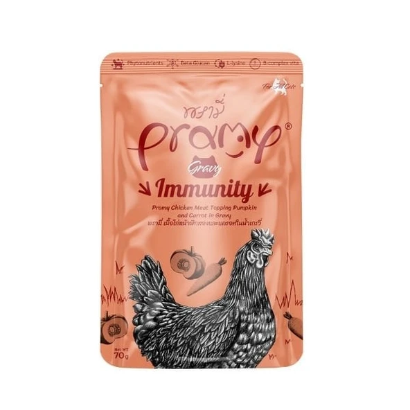 Pramy Indoor Sos İçinde Tavuklu Balkabaklı ve Havuçlu Pouch Yetişkin Konserve Kedi Maması 70 Gr