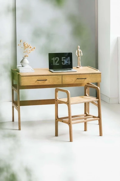 Woodesk Mistral Ahşap Çalışma Masası 120X65 Tik Renk CPT4633-120