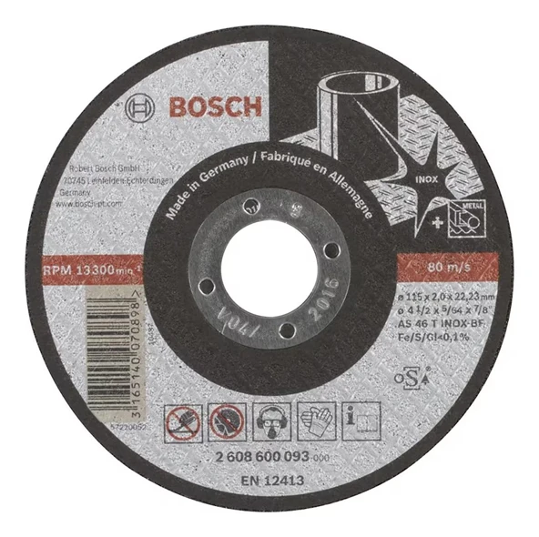 Bosch Düz Inox (Paslanmaz Çelik) Kesme Diski (Taş)