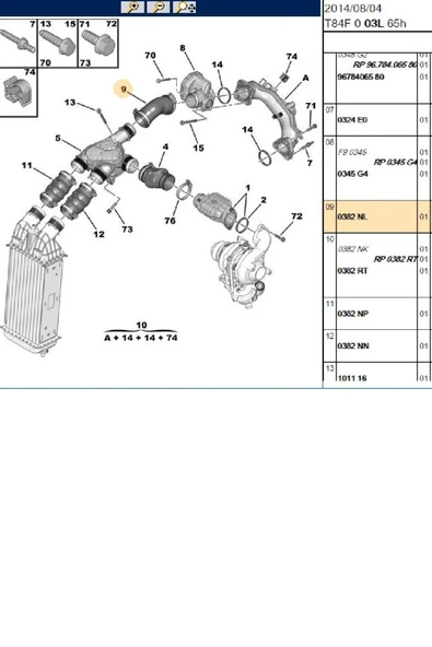 Turbo Ara Hortum C3 C4 C5 C-elysee Berlingo 207 (17300-0382.NL) - 2