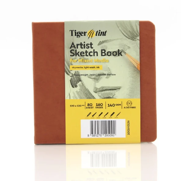 Tigertint Sert Kapak Eskiz Defteri 140 g 12x12 cm 80 Yaprak Taba 100140129
