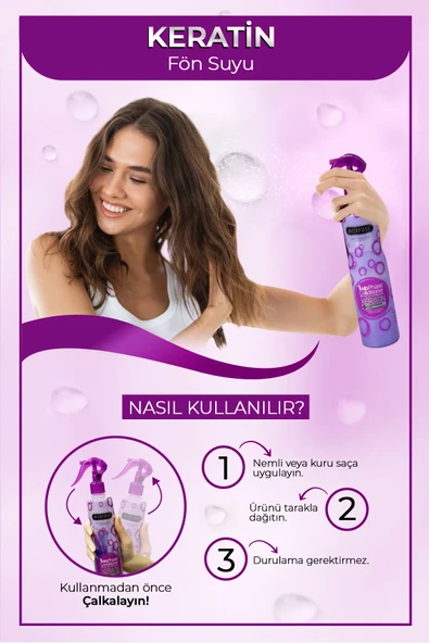 Morfose Keratin Içerikli Fön Suyu Mor 400 Ml - 3