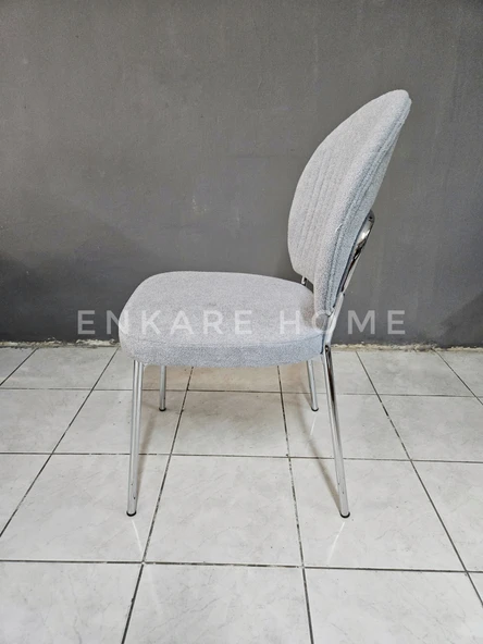 Enkare Midye Sandalye 6 Adet - Gri - 4