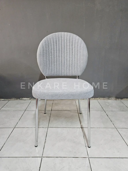 Enkare Midye Sandalye 6 Adet - Gri - 3