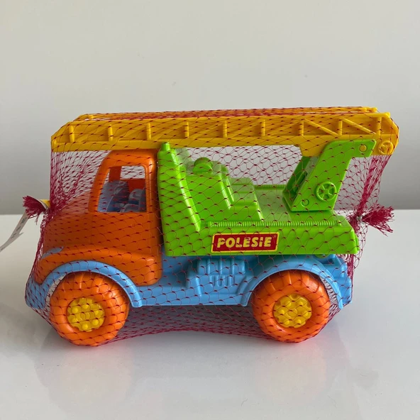 Renkli İtfaiye Arabası | Merdivenli Araba | 21x14 Cm | Mavi Su Dünyası