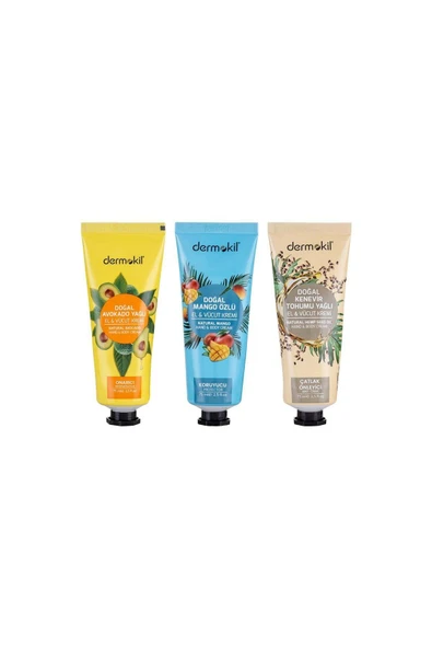 Avokado, Mango Özlü ve Knevr Tohumu Yağlı El ve Vücut Kremi 75 ml Set