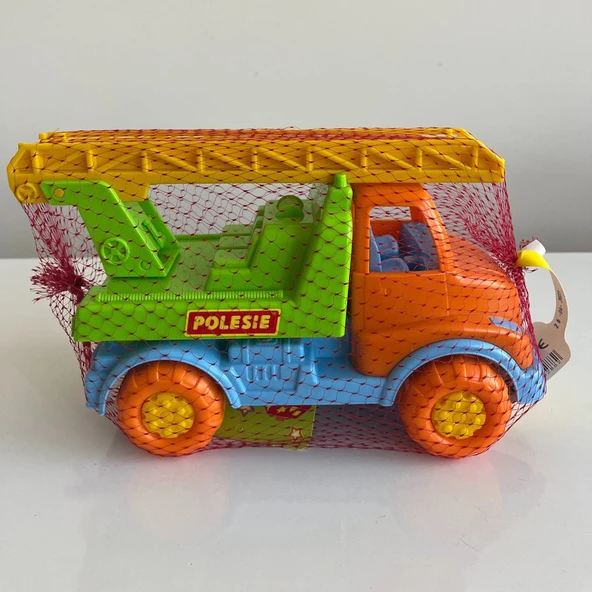 Renkli İtfaiye Arabası | Merdivenli Araba | 21x14 Cm | Mavi Su Dünyası - 2