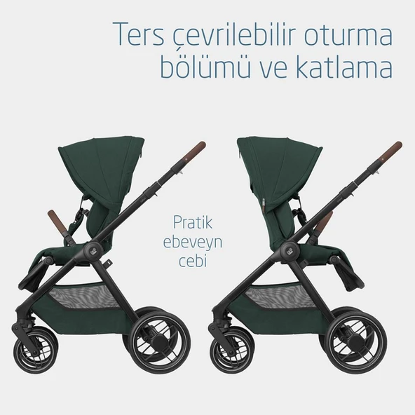 Maxi-Cosi Oxford-Pebble 360 Pro Çift Yönlü Seyahat Sistem Bebek Arabası Twillic Green - 5