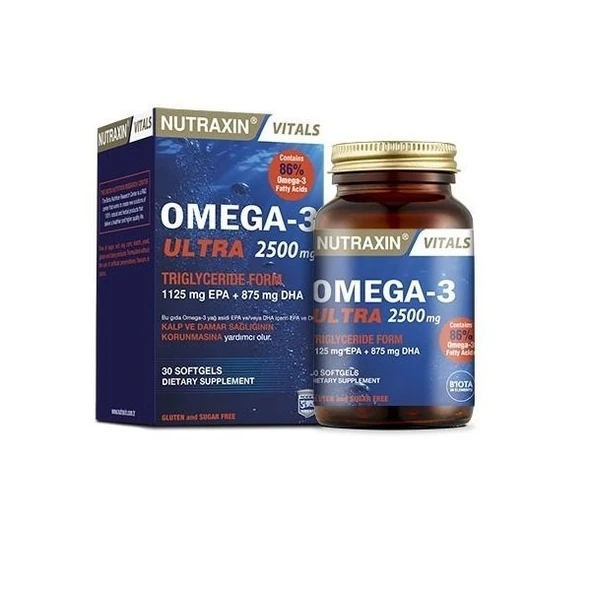 Nutraxin Ultra Omega 3 Balık Yağı 2500 mg 30 SoftGel ürün görseli