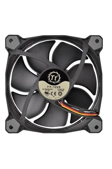 THERMALTAKE 120mm Riing 12 Led Cl-f042-pl12sw-a 3pin Siyah Kasa Fanı - 3