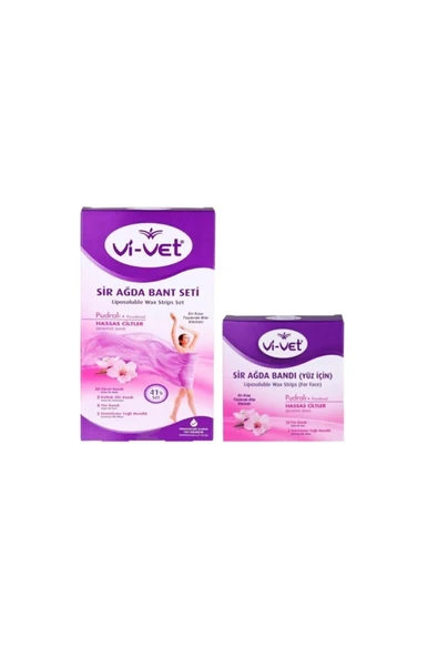 Vivet Sir Ağda Bandı Pudralı 41li Set + Vivet Sir Ağda Bandı Pudralı 24lü ( Yüz Için)