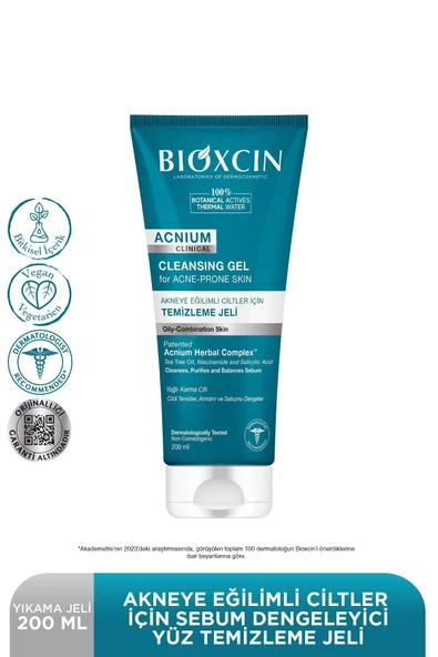 Bioxcin Acnium Sebum Dengeleyici Yüz Yıkama Jeli 200 ml