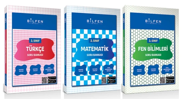BİLFEN YAYINCILIK 3.SINIF TÜRKÇE-MATEMATİK-FEN BİLİMLERİ SORU BANKASI